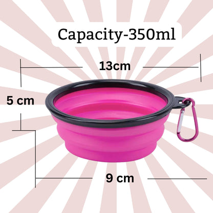 Foodie Puppies Foldable/Collapsible Silicone Pet Bowl - 350ml