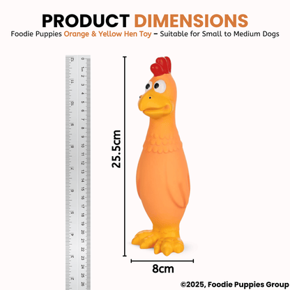 Orange & Yellow Hen Squeaky Dogs Toy