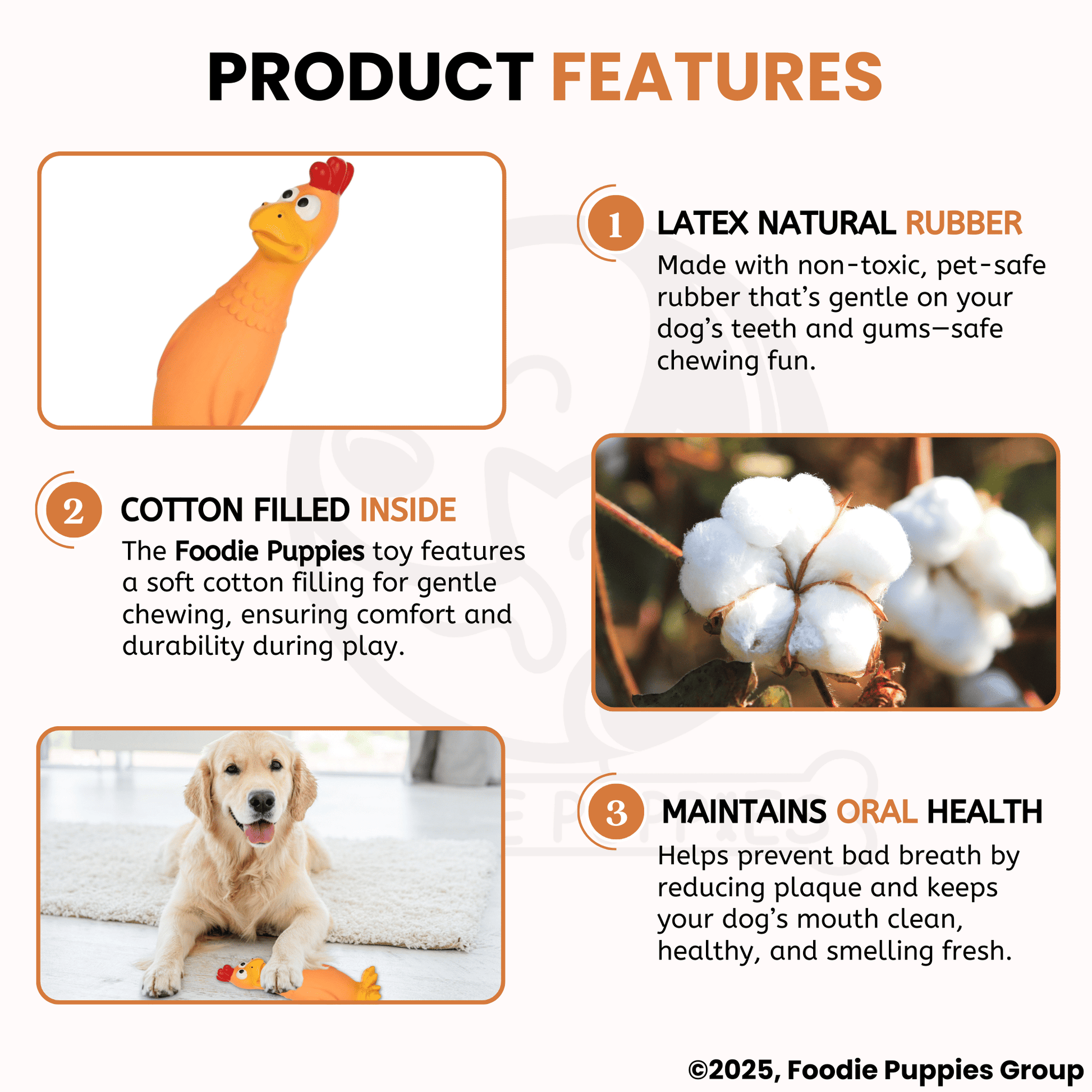 Orange & Yellow Hen Squeaky Dogs Toy