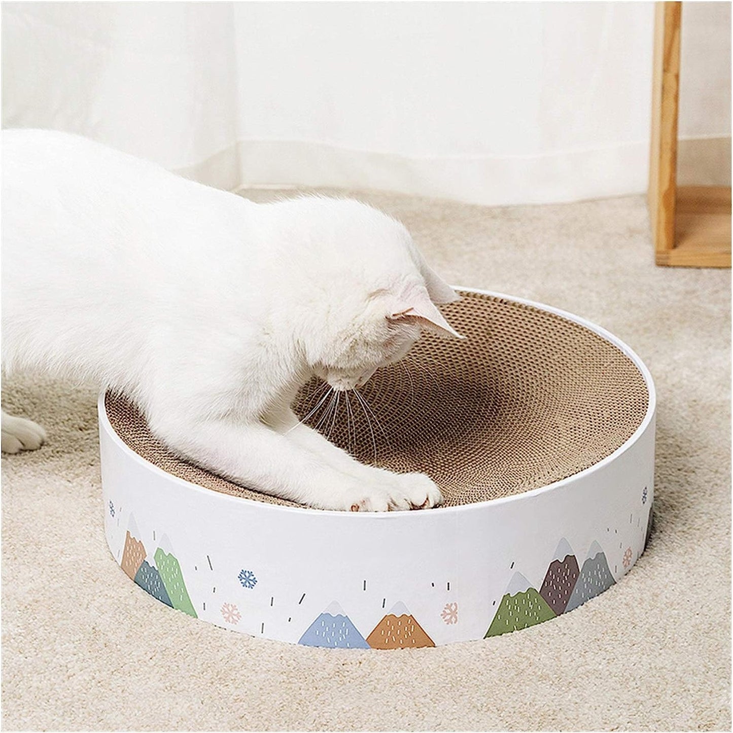 Foodie Puppies Corrugated Round Crater Scratcher for Cats & Kittens