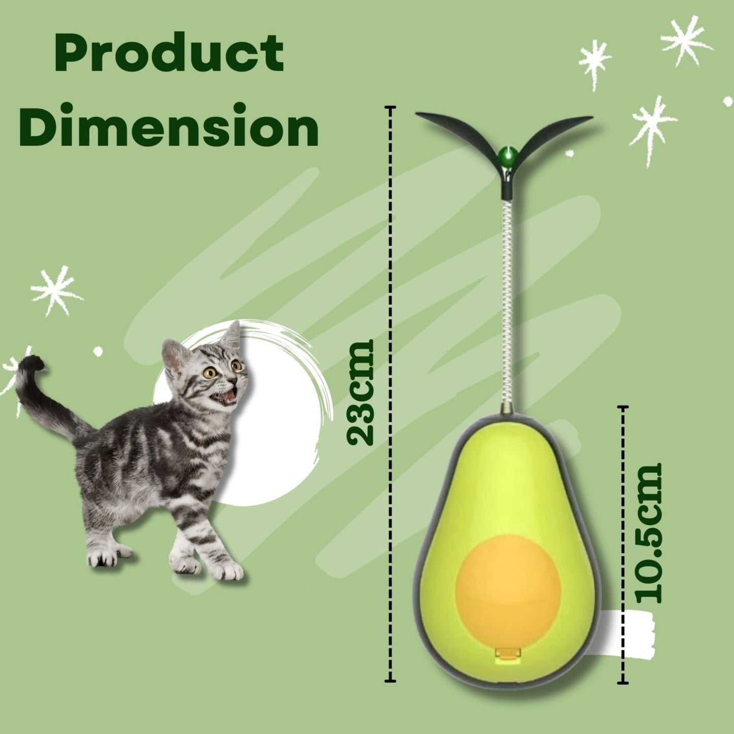 Foodie Puppies Interactive Cute & Funny Avocado Toy for Cats & Kittens