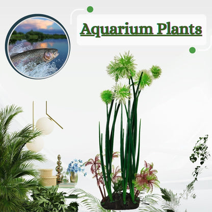Foodie Puppies Aquarium Artificial Plastic Plant (Frozen Flower Plant)