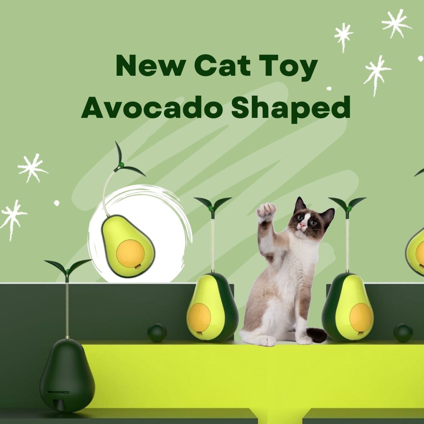 Foodie Puppies Interactive Cute & Funny Avocado Toy for Cats & Kittens