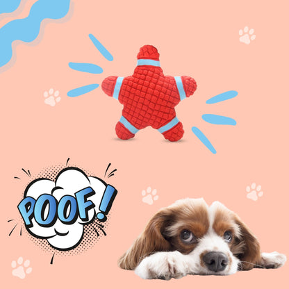 Foodie Puppies Latex Squeaky Toy for Medium Dogs - Star Fish, Large