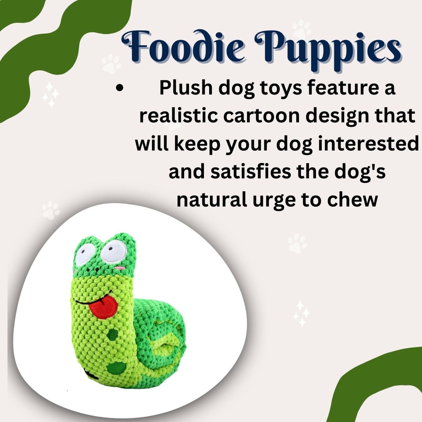 Foodie Puppies Snail Squeaky Plush Dog Toy for Small & Medium Dogs