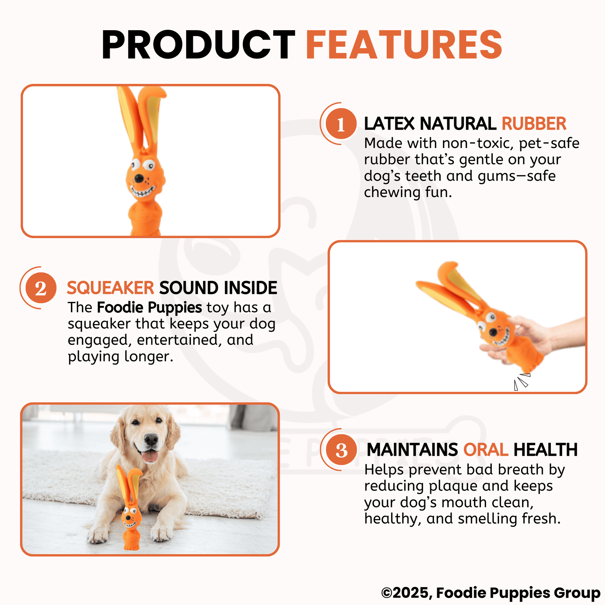 Orange Rabbit Chew Toy 