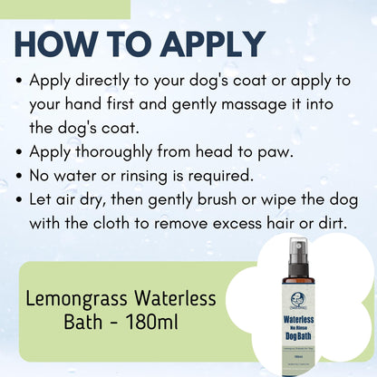 Foodie Puppies Lemongrass Waterless Drybath Spray for Dogs - 180ml