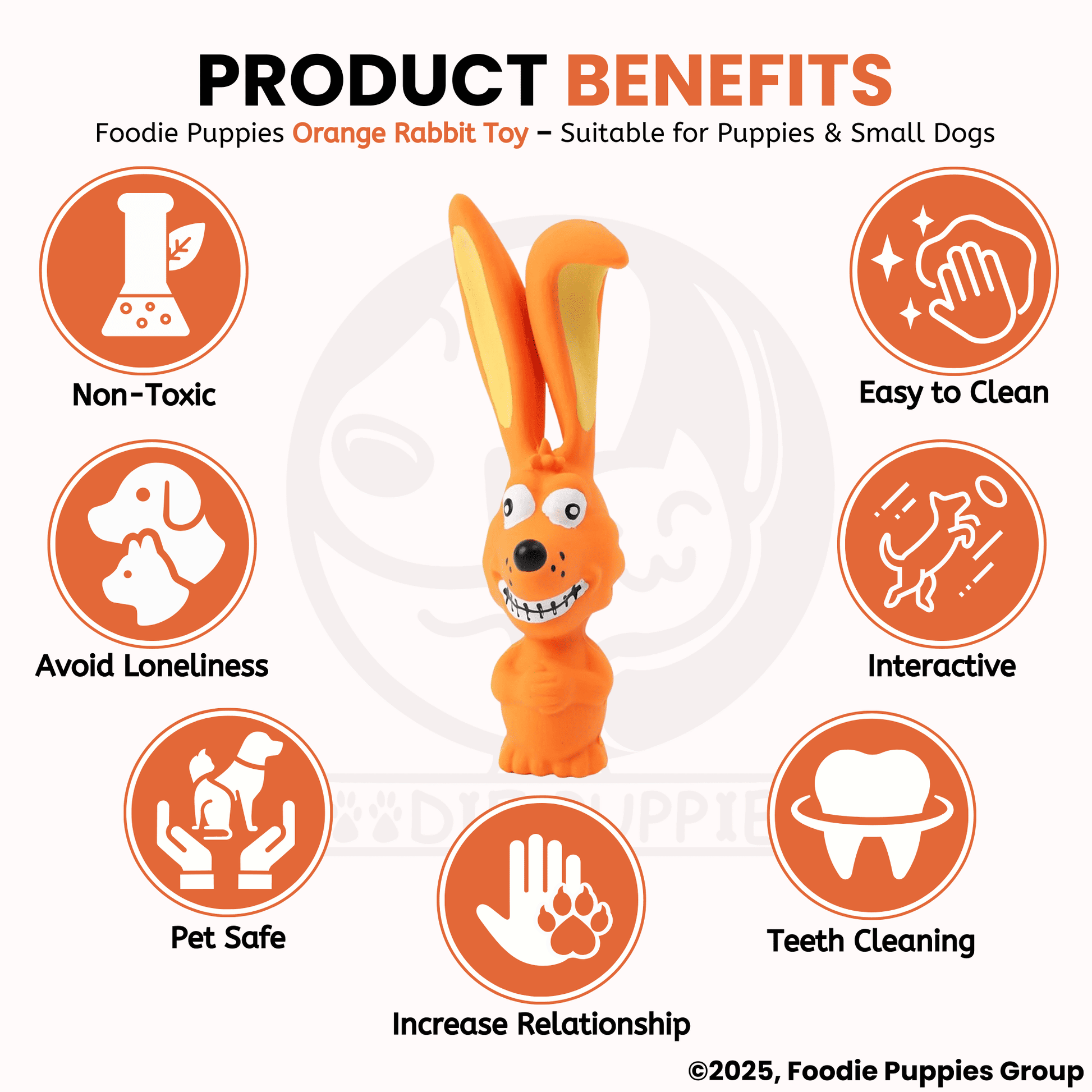 Orange Rabbit Chew Toy 