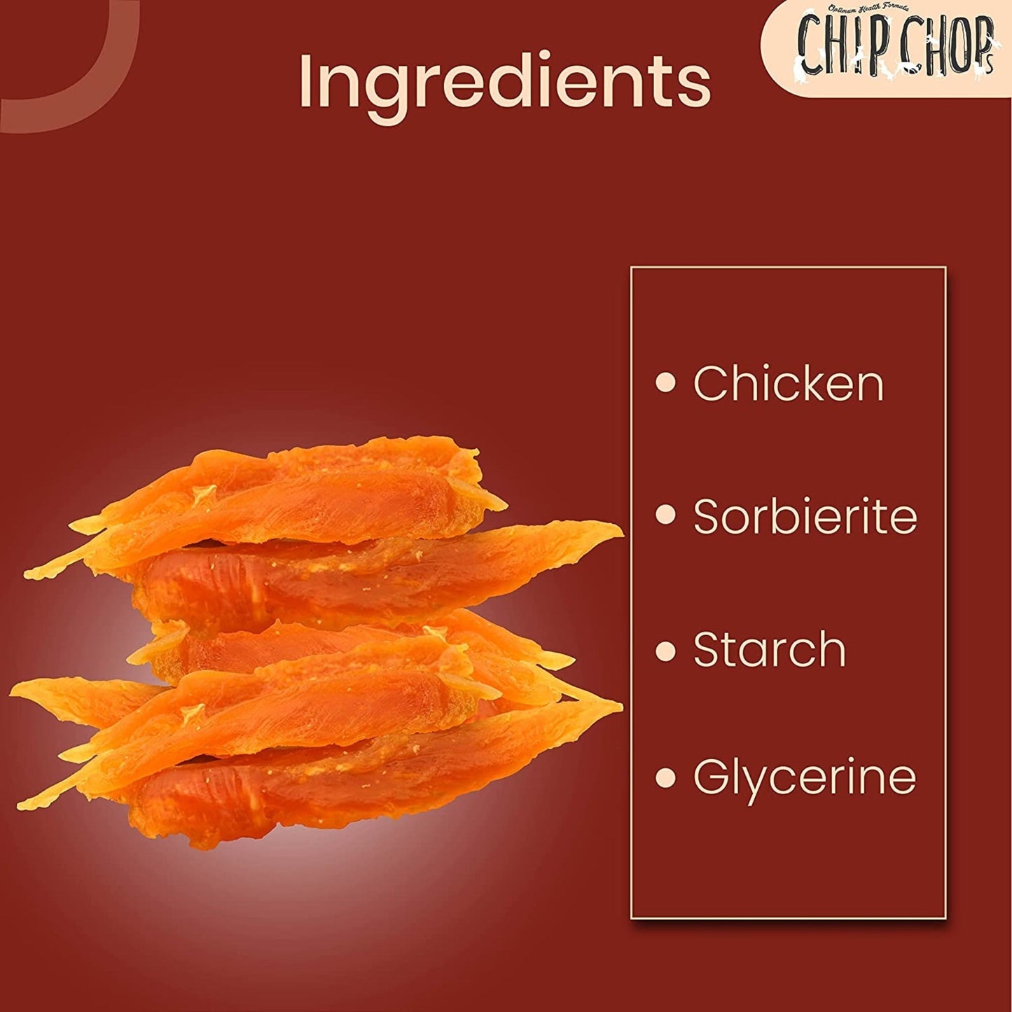 Chip Chops Dog Treats - Sun Dried Chicken Jerky (70gm, Pack of 4)