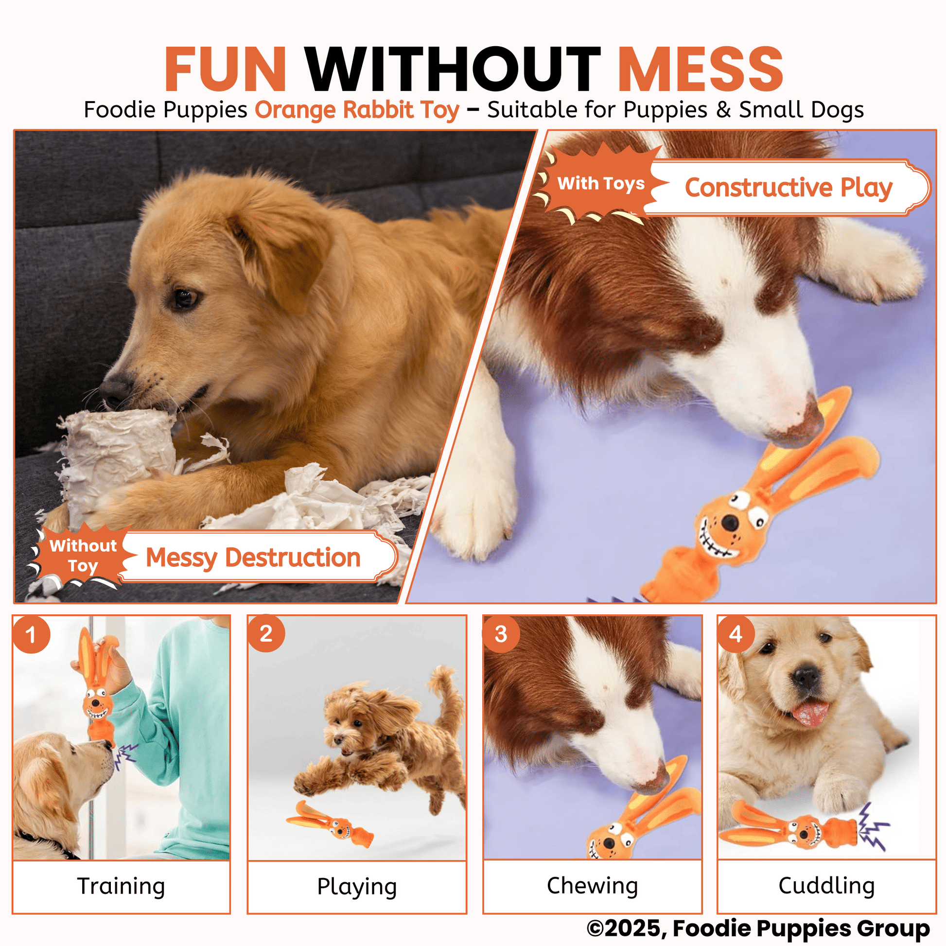 Orange Rabbit Chew Toy 