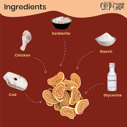 Chip Chops Dog Treats - Chicken & Codfish Roll (70gm)