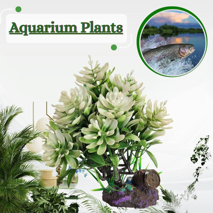 Foodie Puppies Aquarium Artificial Plastic Plant (Jasmine Plant)