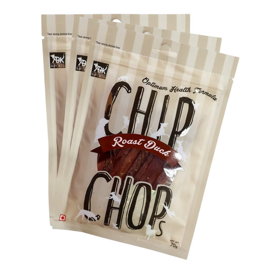 Chip Chops Dog Treats - Roast Duck Strips (70gm, Pack of 3)