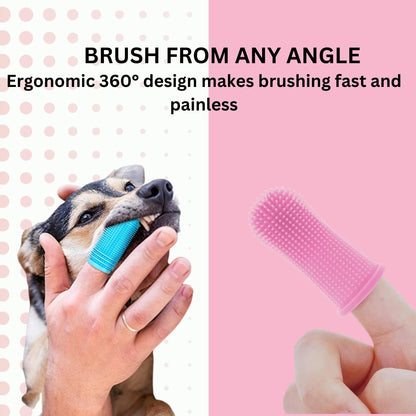 Foodie Puppies Silicone Finger Toothbrush for Dogs and Cats, Pack of 5