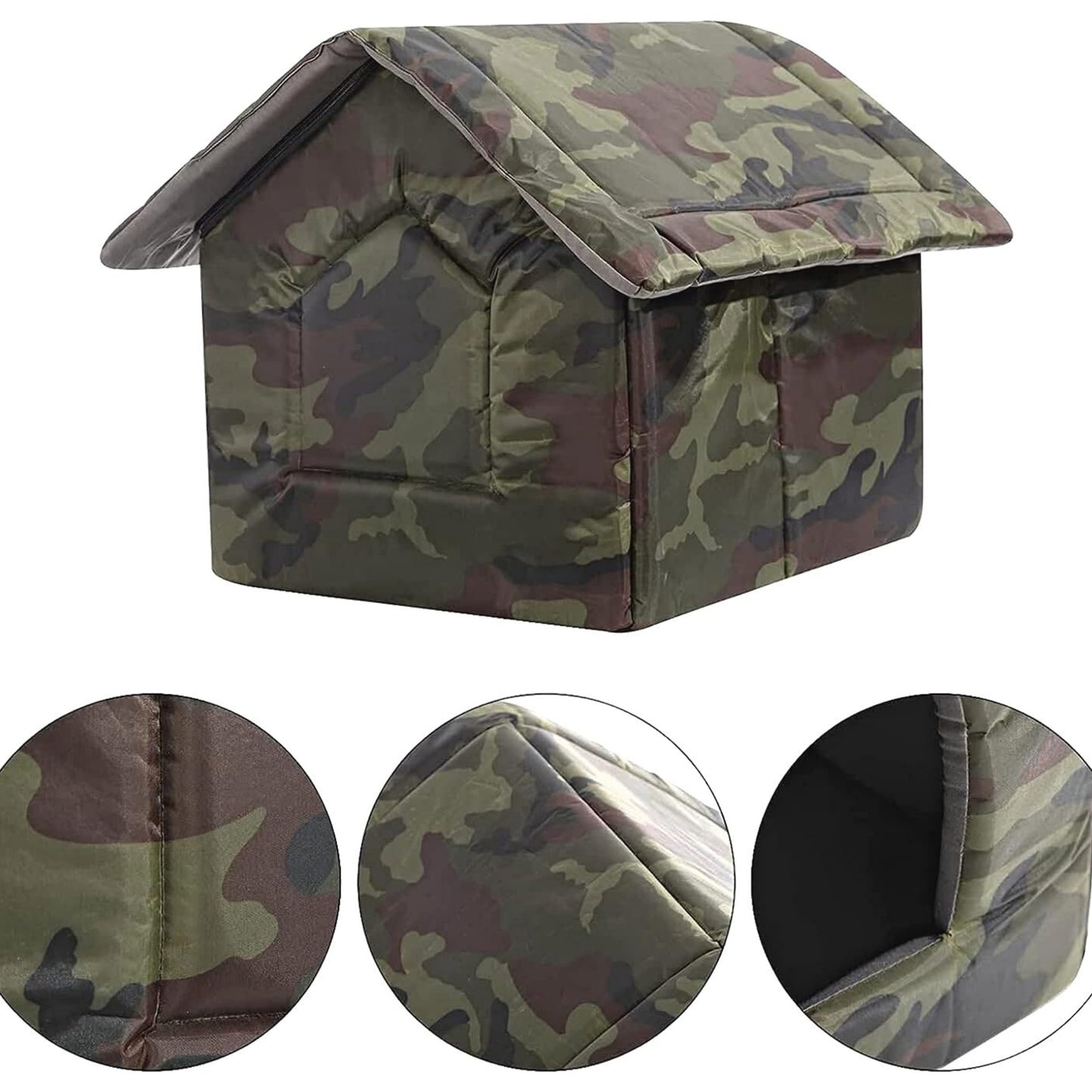 Foodie Puppies Soft & Foldable Army Print Hut for Puppies & Dogs (Large)