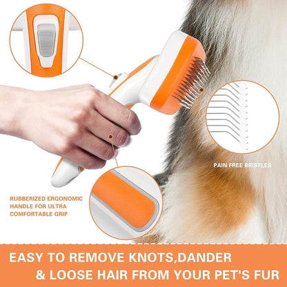 Foodie Puppies Orange Slicker Brush for Puppies, Dogs, & Cats - Large