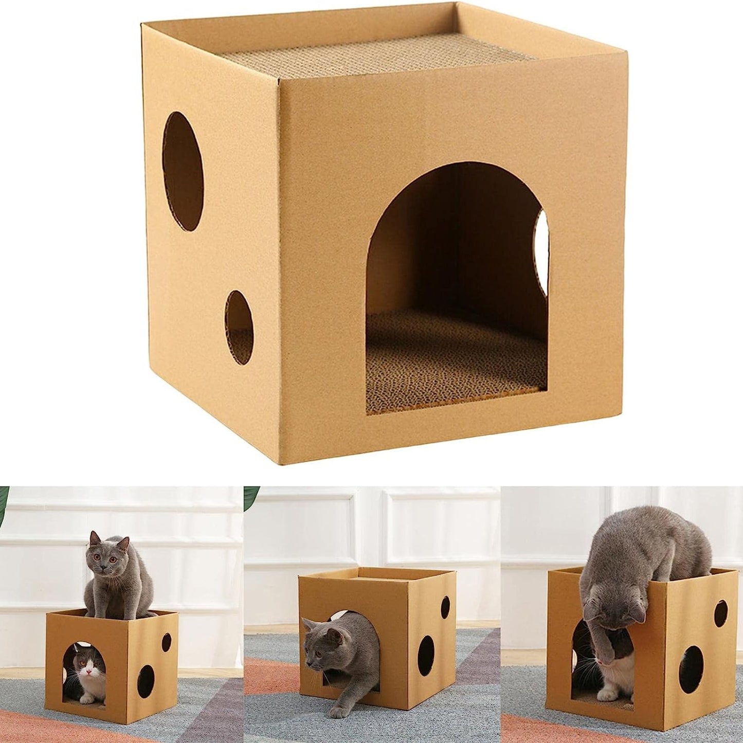 Foodie Puppies Corrugated Lodge Scratcher/Furniture for Cats & Kittens