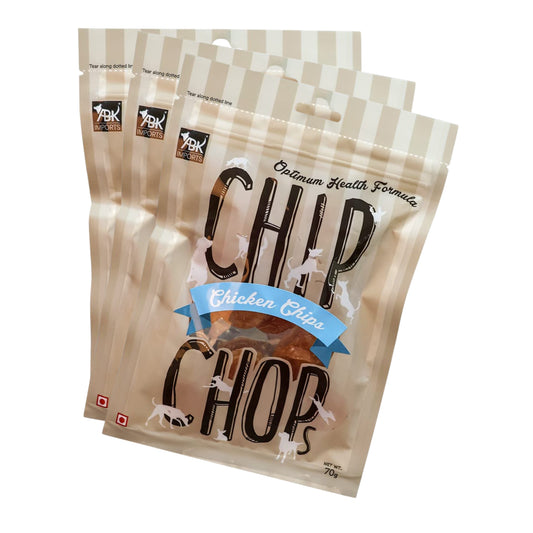 Chip Chops Dog Treats - Chicken Chips (70gm, Pack of 3)