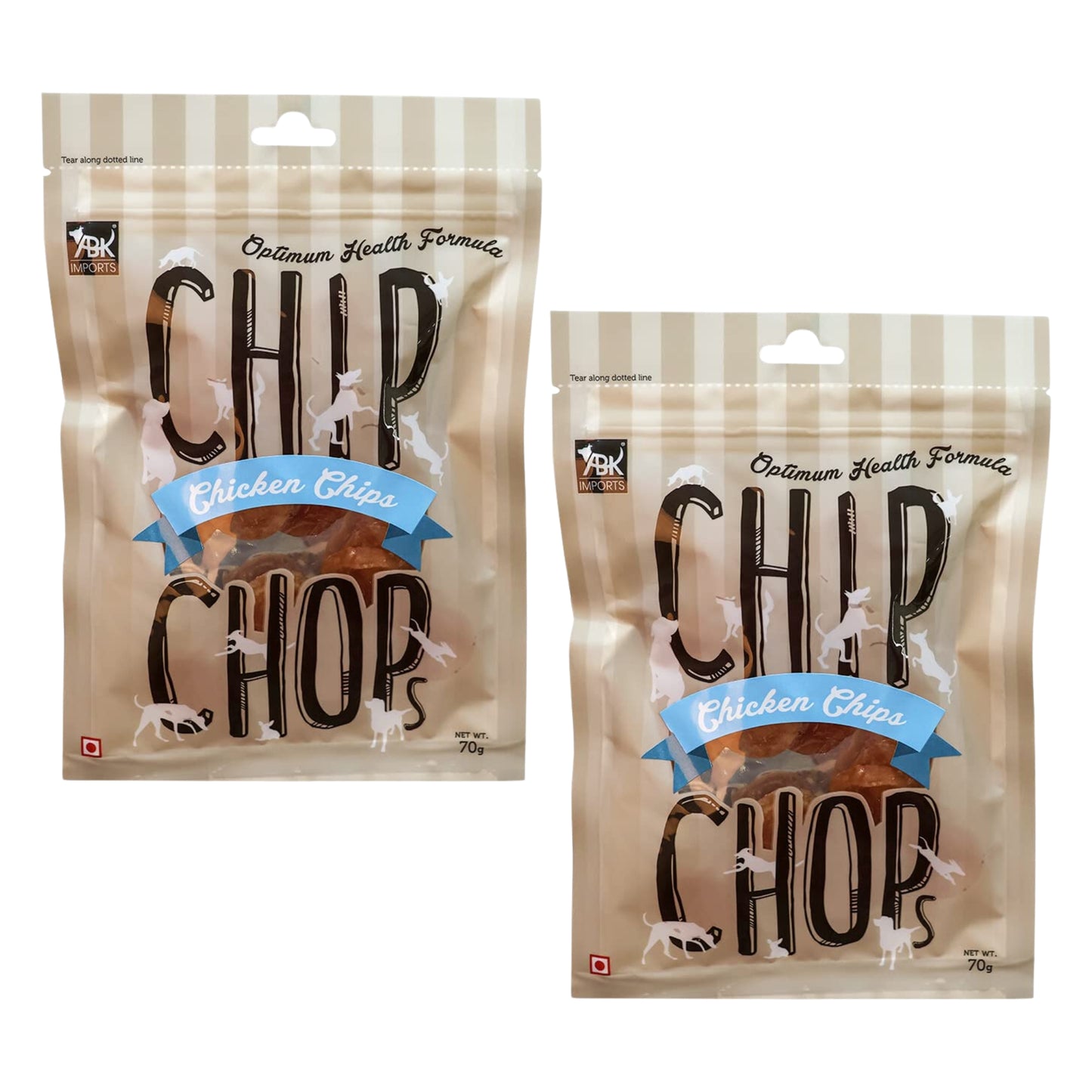 Chip Chops Dog Treats - Chicken Chips (70gm, Pack of 2)
