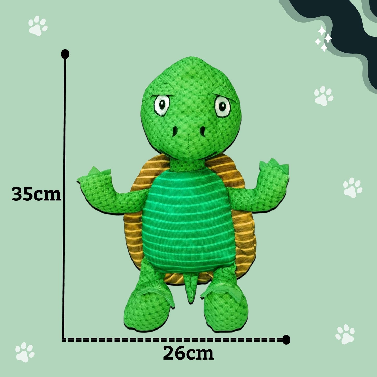 Foodie Puppies Turtle Squeaky Plush Dog Toy for Small & Medium Dogs