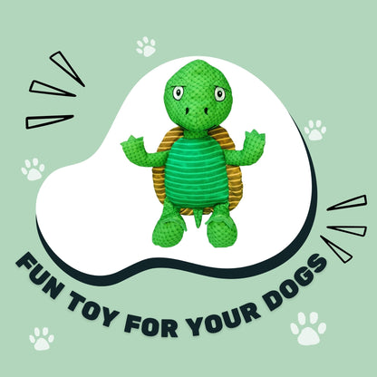 Foodie Puppies Turtle Squeaky Plush Dog Toy for Small & Medium Dogs