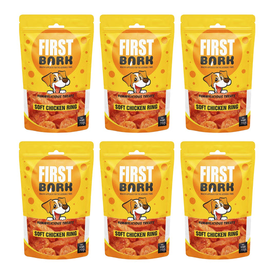 First Bark Soft Chicken Ring Treats for Dogs, 70gm, Pack of 6
