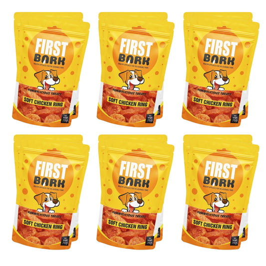 First Bark Soft Chicken Ring Treats for Dogs, 70gm, Pack of 12