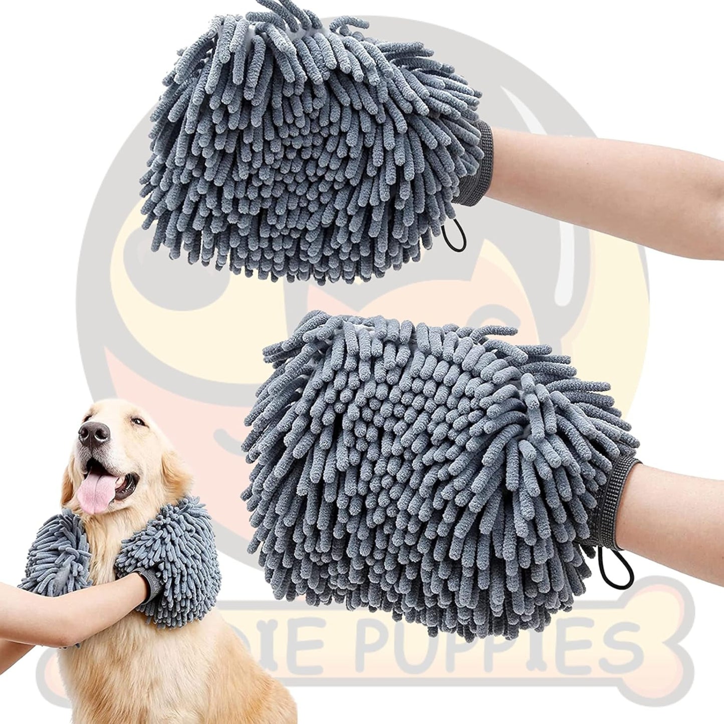 Foodie Puppies Ultra-Absorbant Chenille Microfiber Pet Towel Glove