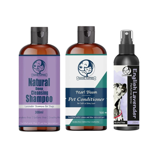 Foodie Puppies Pet Cleansing/Grooming Combo of Shampoo, Conditioner, & Perfume