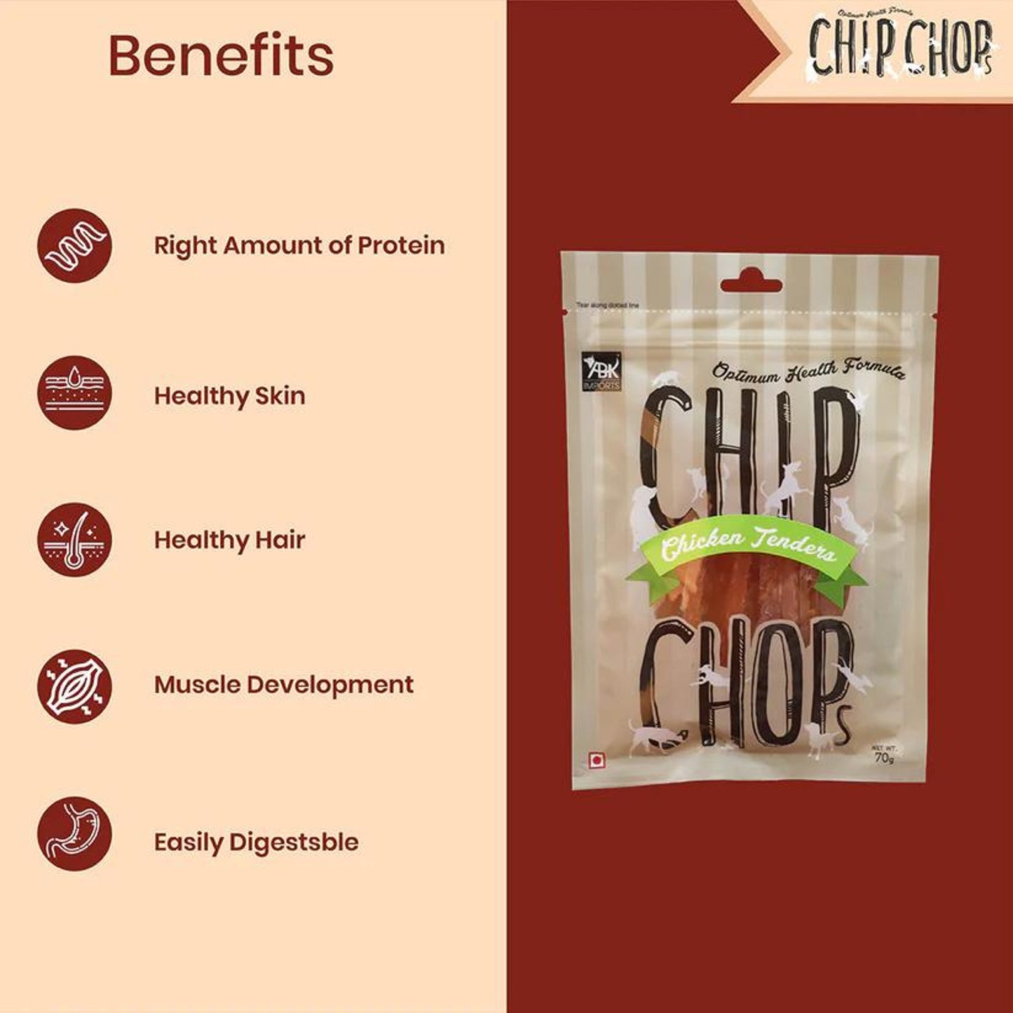 Chip Chops Dog Treats - Chicken Tenders (70gm)