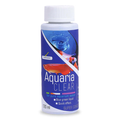 Foodie Puppies Aquatic Remedies Aquaria Clear - 120ml | Suitable for Fresh Water | Cloudy Water Remover for Crystal Clear Aquarium Water with Free Key Ring