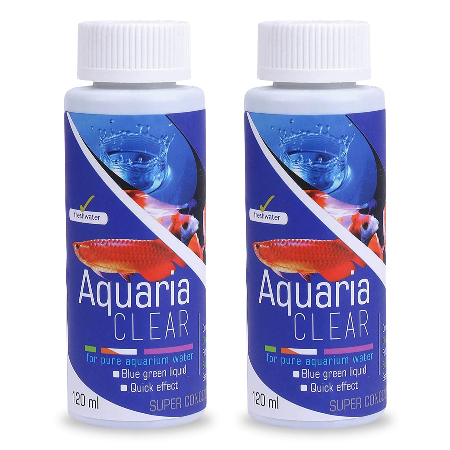 Foodie Puppies Aquatic Remedies Aquaria Clear - 120ml (Pack of 2) | Suitable for Fresh Water | Cloudy Water Remover for Crystal Clear Aquarium Water with Free Key Ring