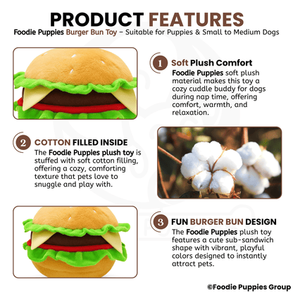 BurgerBun Dog Chew Toy