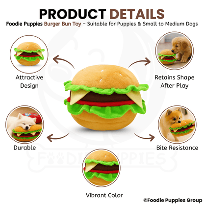 BurgerBun Dog Chew Toy