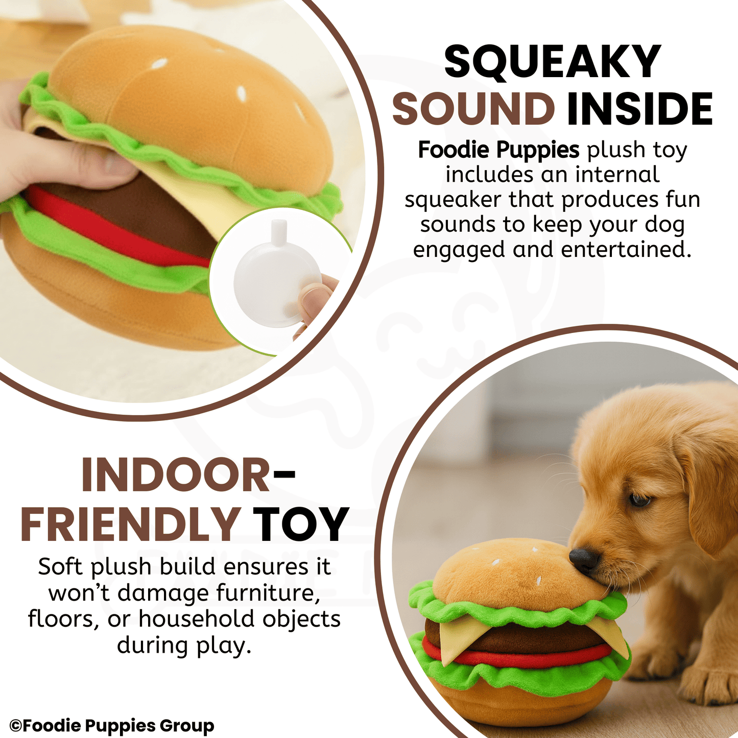 BurgerBun Dog Chew Toy