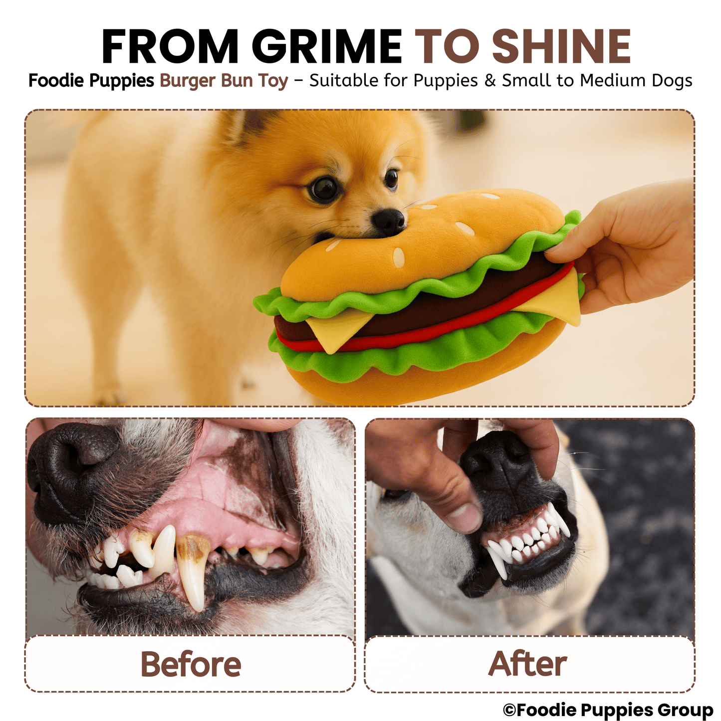 BurgerBun Dog Chew Toy