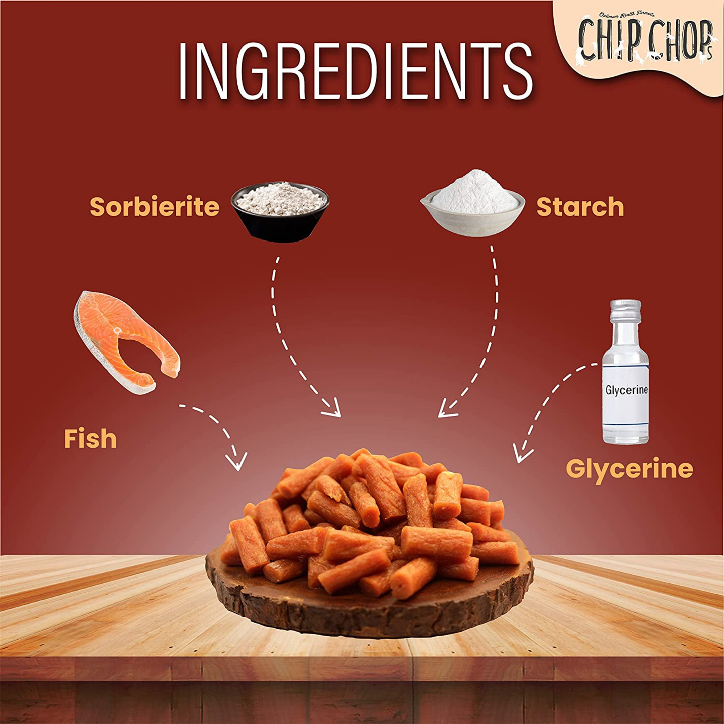 Chip Chops Dog Treats - Fish on Stick (70gm, Pack of 4)
