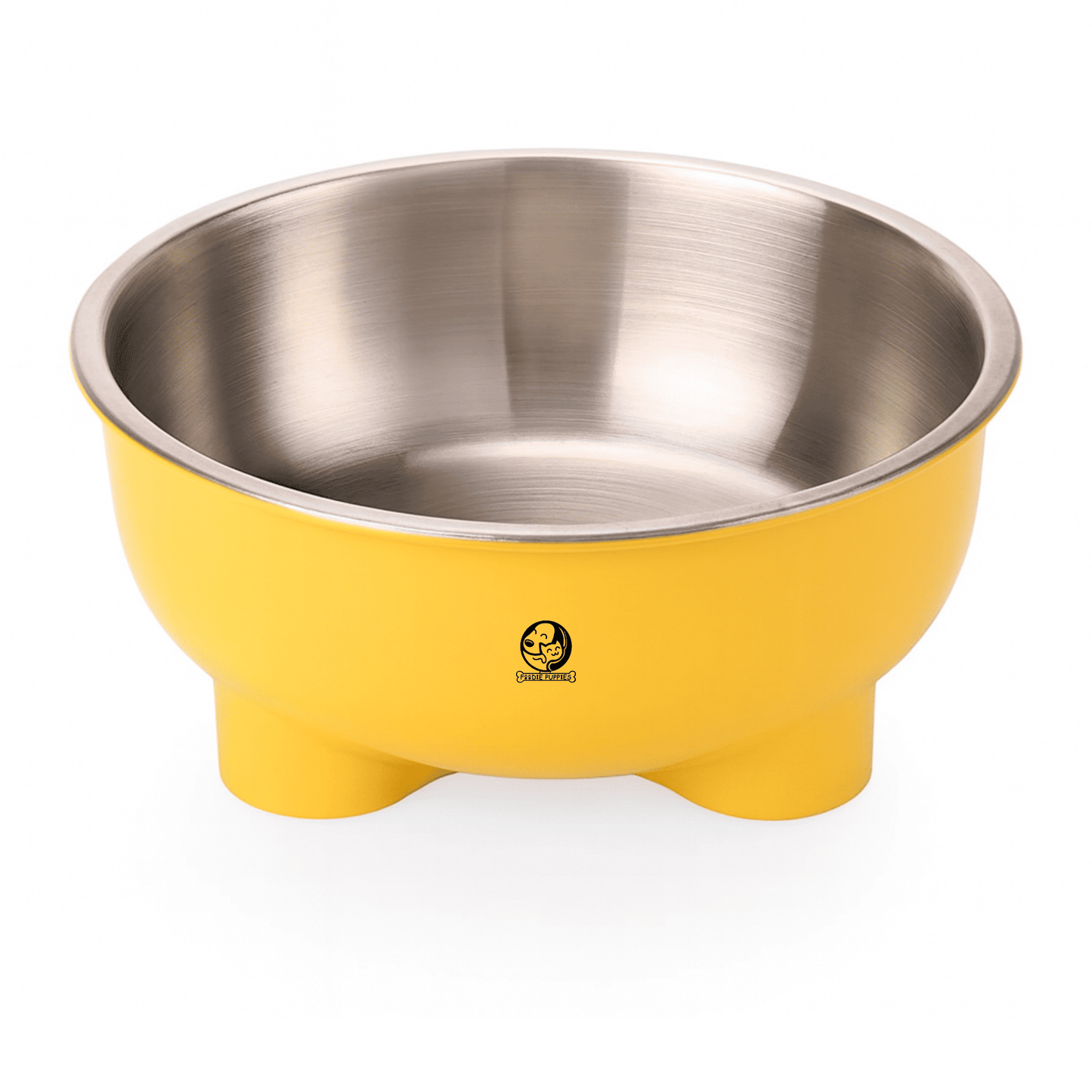 Steel Material Elevated Yellow Bowl For Cat & Kitten 