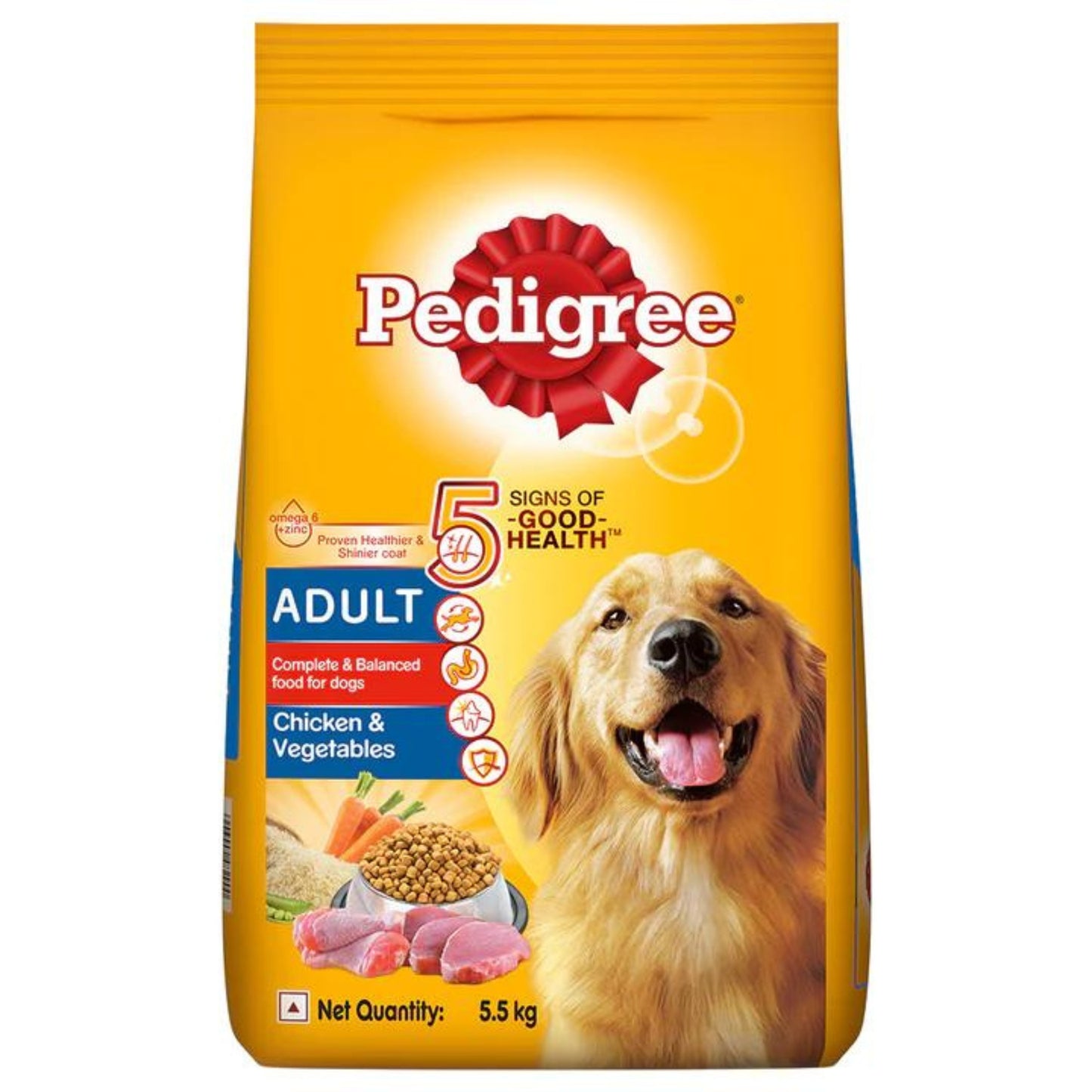 Pedigree Adult Dry Dog Food - Chicken & Vegetables, 5.5Kg