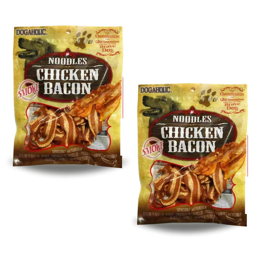 Dogaholic Chicken Bacon Smoke Noodle Treat for Dogs - 130gm (Pack of 2)