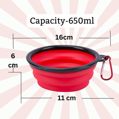 Foodie Puppies Foldable/Collapsible Silicone Pet Bowl - 650ml