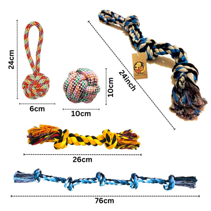 Foodie Puppies Durable Rope Chew Toy for Dogs & Puppies (Combo of 9)