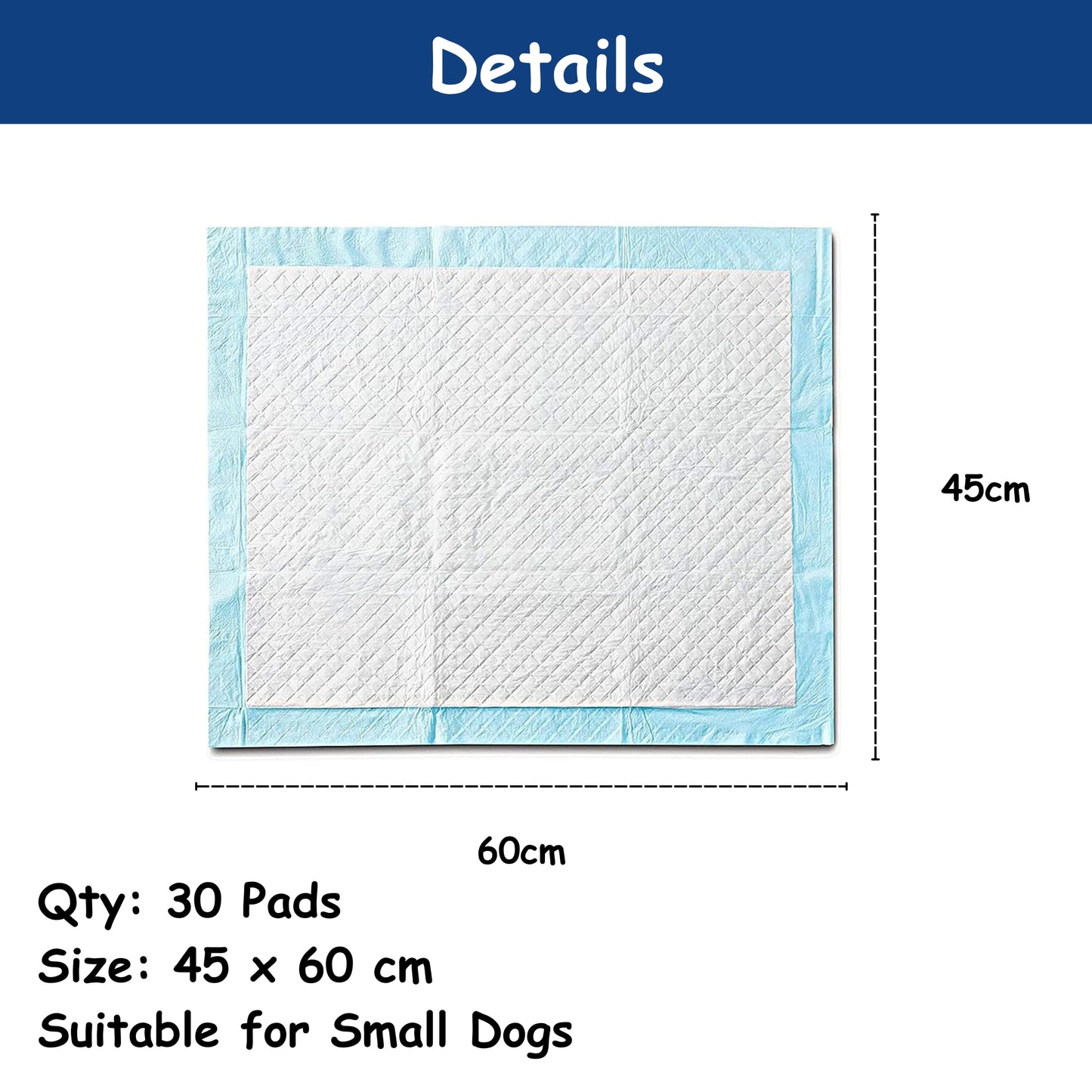 Foodie Puppies Pee/Potty Pet Training Pad - 45x60cm (10 Pads, Pack of 3)