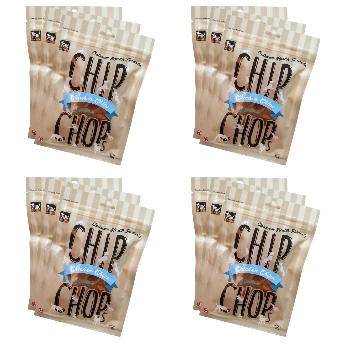 Chip Chops Dog Treats - Chicken Chips (70gm, Pack of 12)