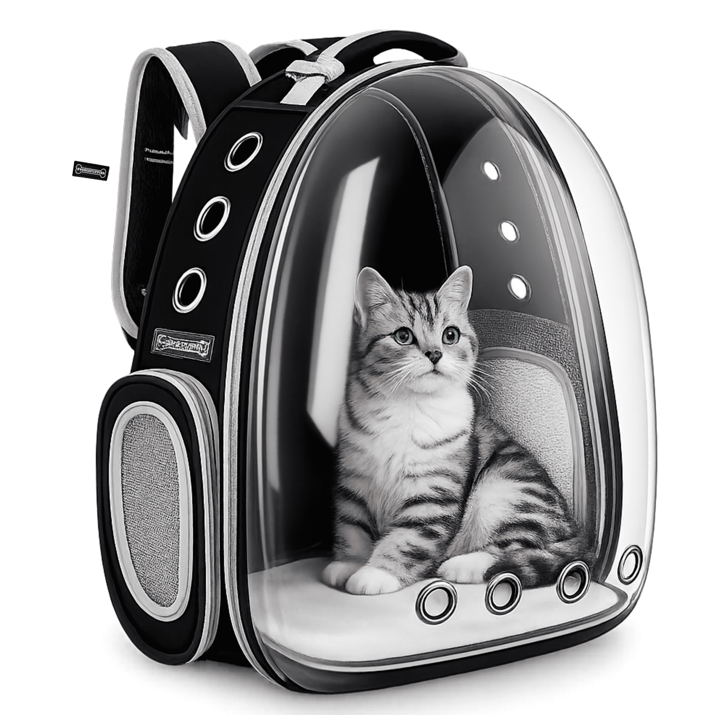Transparent Travel Backpack for Puppies & Cats (Black)
