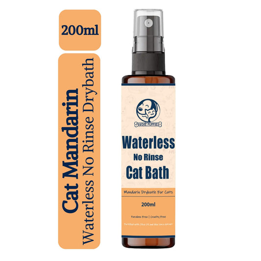 Foodie Puppies Mandarin Waterless Drybath Spray for Cats - 200ml