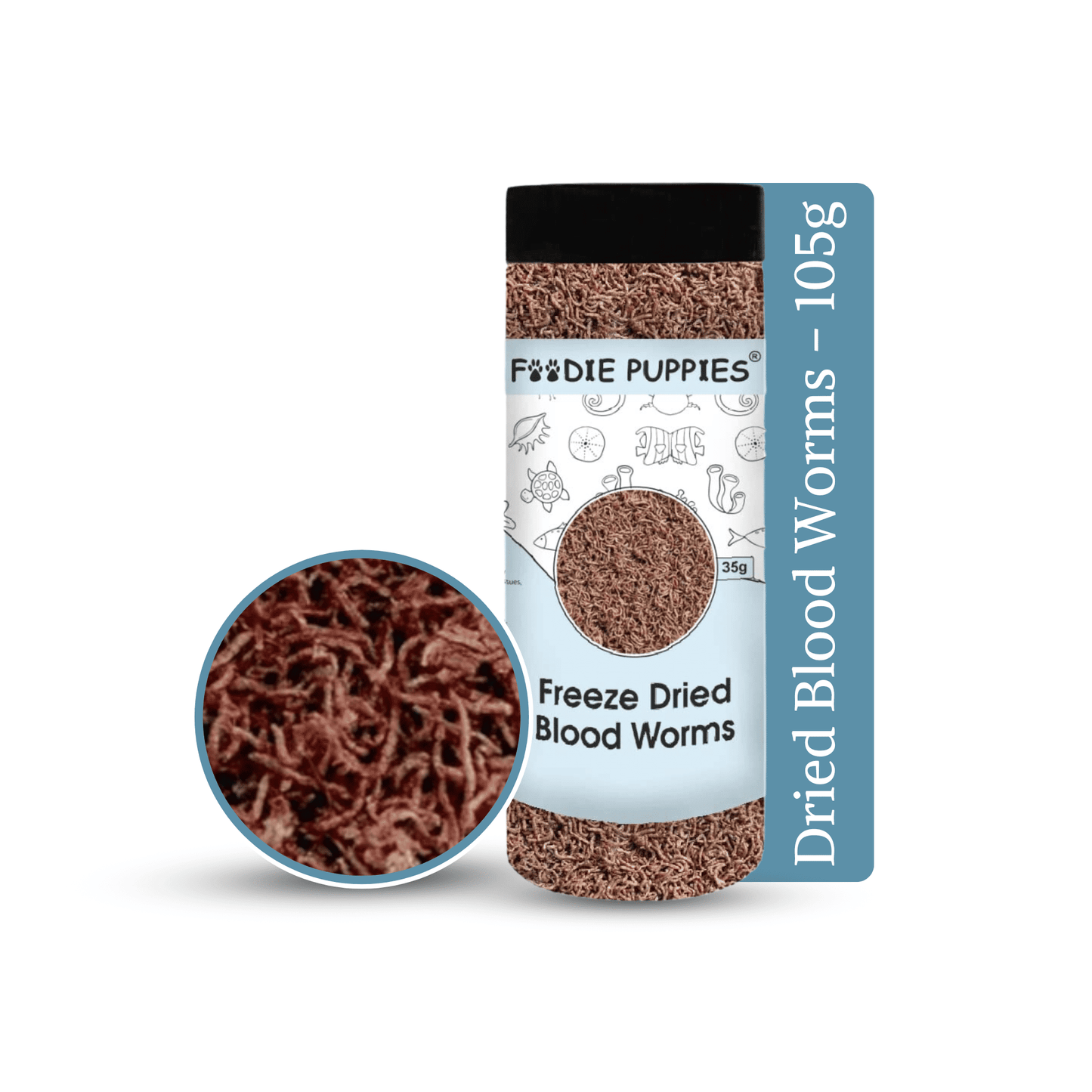 Freeze-Dried Blood Worms (35g,Pack of 3) for Fish and Turtles