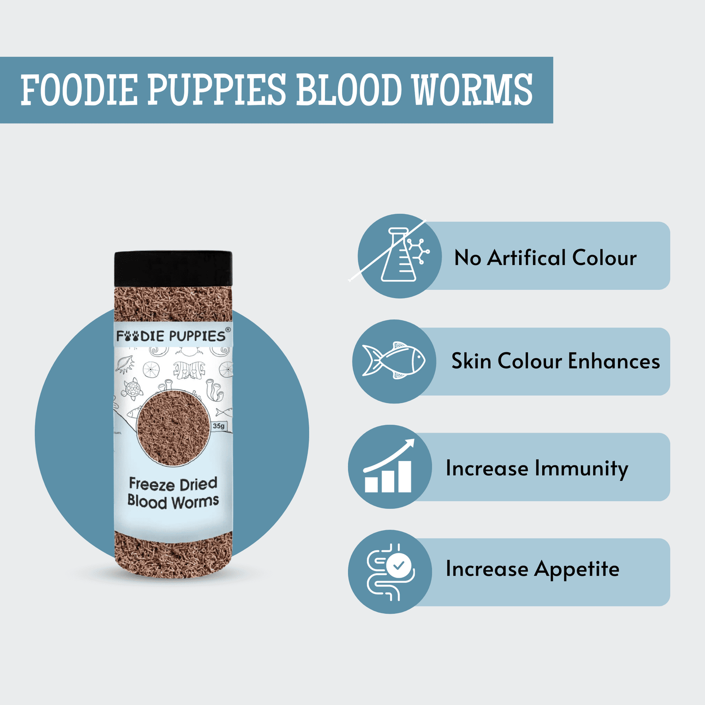 Freeze-Dried Blood Worms (35g, Pack of 2) for Fish and Turtles