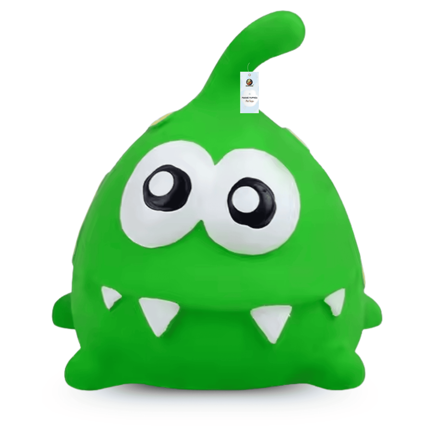 Green Gobble Goblin Latex Dog Squeaky Chew Toy (10cm) for Small Dogs and Puppies