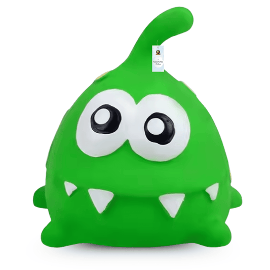 Green Gobble Goblin Latex Dog Squeaky Chew Toy (10cm) for Small Dogs and Puppies